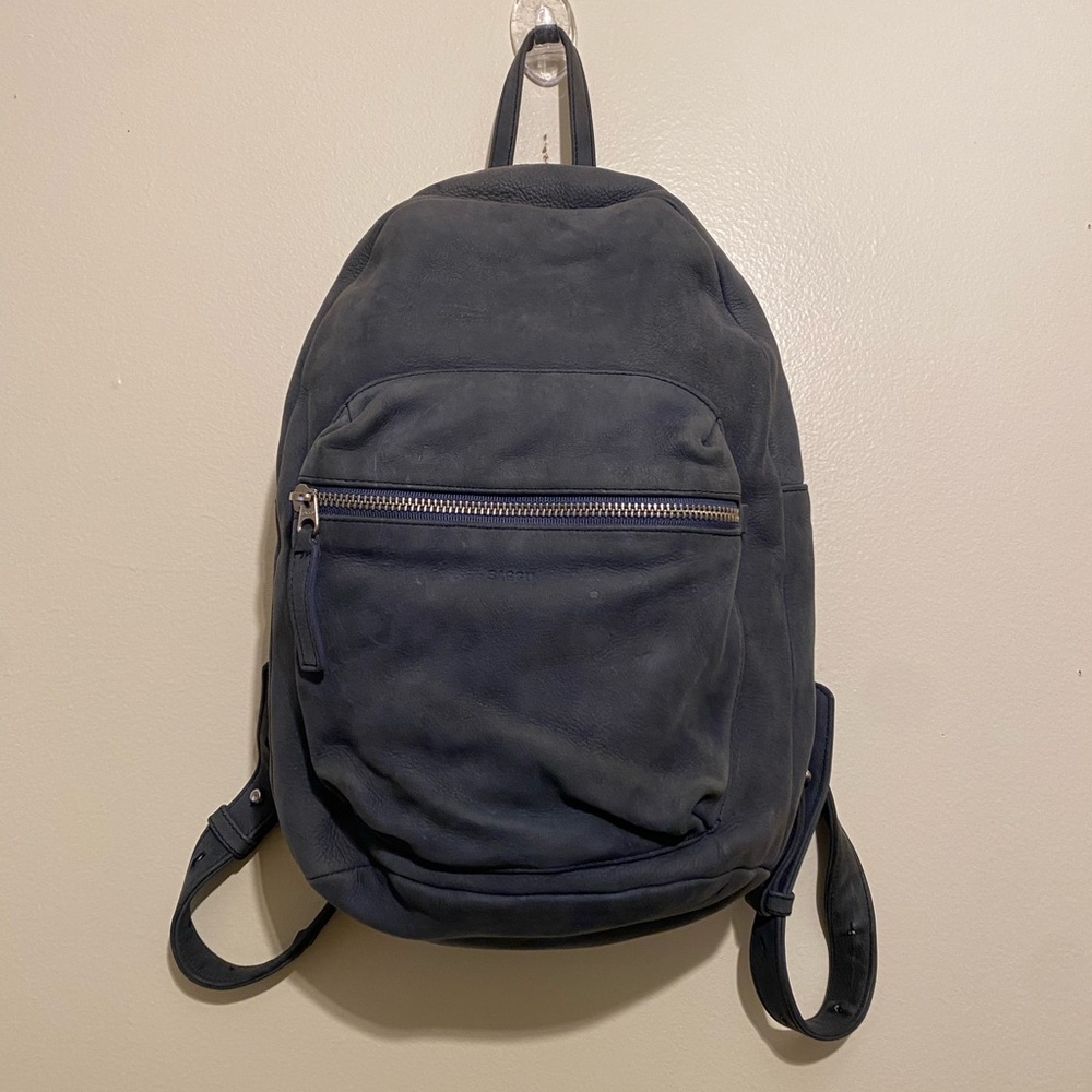 BAGGU NATURAL MILLED LEATHER Stylish Backpack - Picture 2 of 11